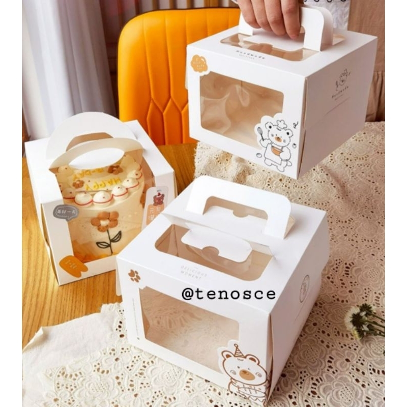 

Kotak Dus Box Cake 16x16x15cm Korean Tall Style Tenteng Handle Mika Kue Ultah Baking Handmade Hampers Tart Multifungsi