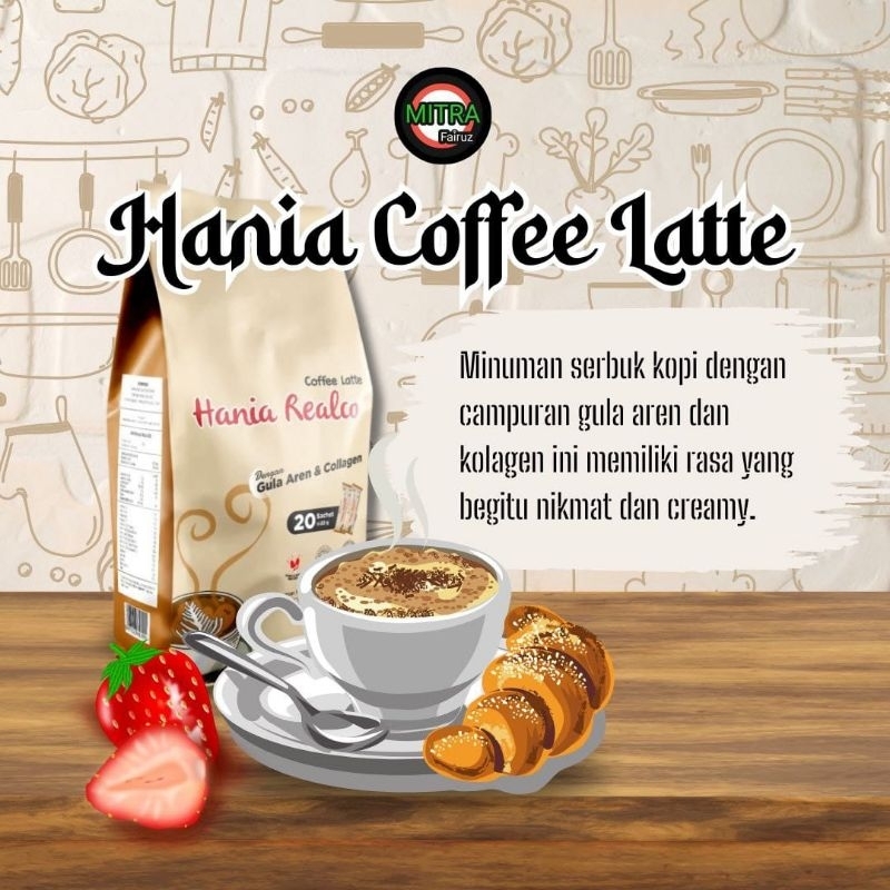 

Minuman serbuk kopi dengan campuran gula aren dan kolagen rasa latte