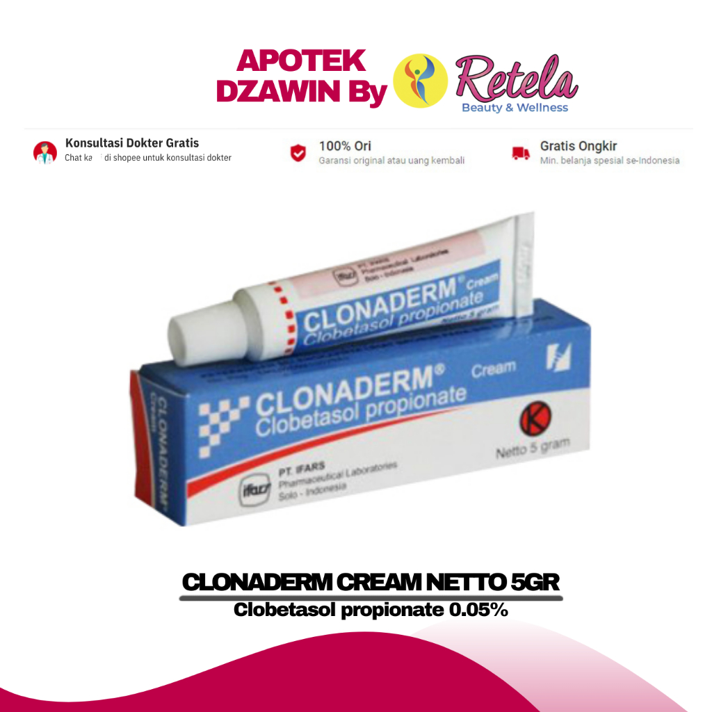 CLONADERM CREAM 5GR ( Clobetasol propionate 0.05% )