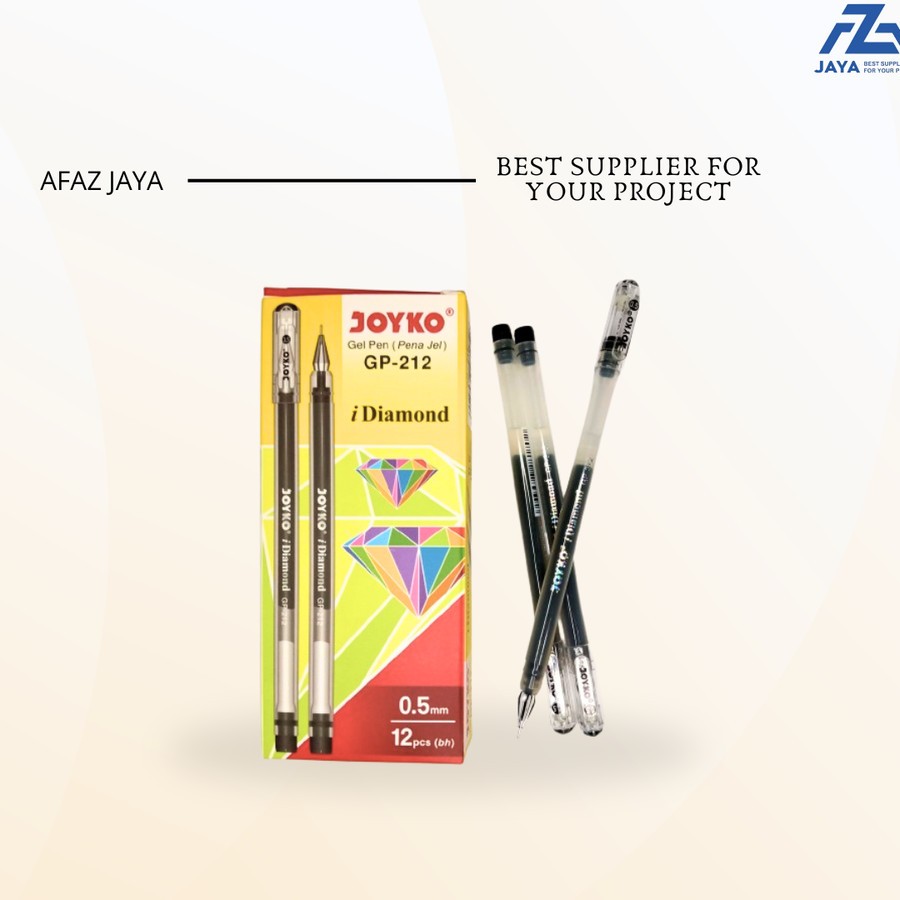 

PULPEN GEL JOYKO DIAMOND GP 212 BALLPOINT PENA HITAM TULIS 12PCS