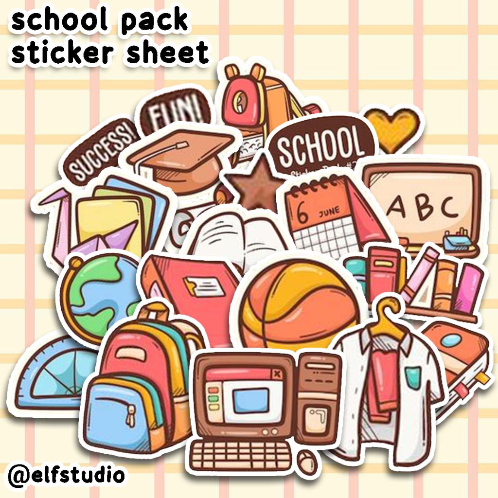 

Stiker Sekolah Anak Deco Animasi School Sticker Planner DIY Scrapbook Journal Murid Book Dekor Disney Buku Jurnal Anak Lucu