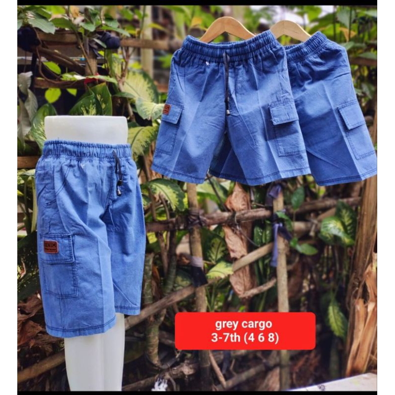 2-8th Celana Pendek Cargo Anak Denim  / Celpen Kempol