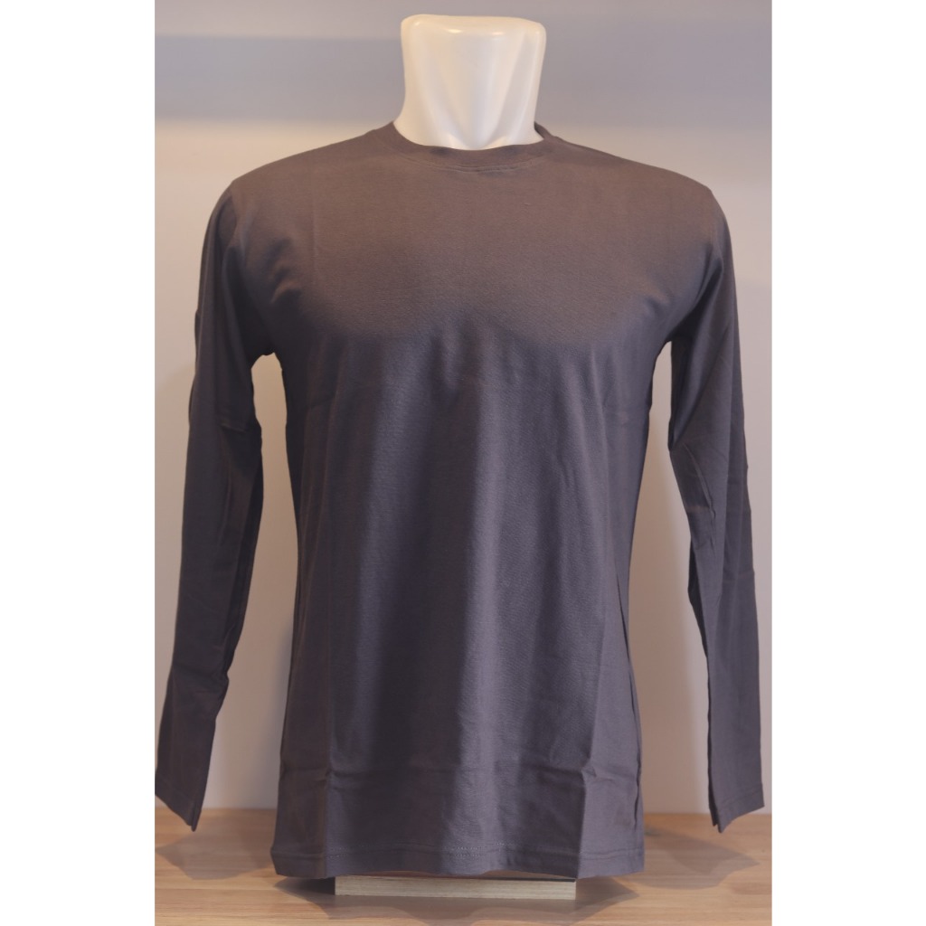 Kaos Premium Lengan Panjang Abu Tua