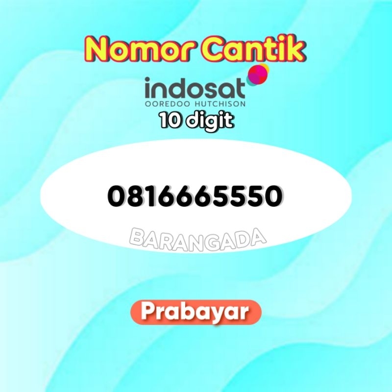 Kartu Perdana Nomor Cantik Indosat 10 digit Prabayar