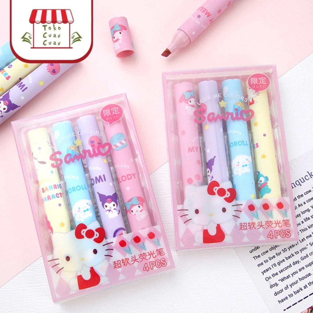 

TCC SANRIO 6IN1 4in1 Stabilo highlighter stabillo lucu highlighter lucu Pastel Color Penanda Pewarna