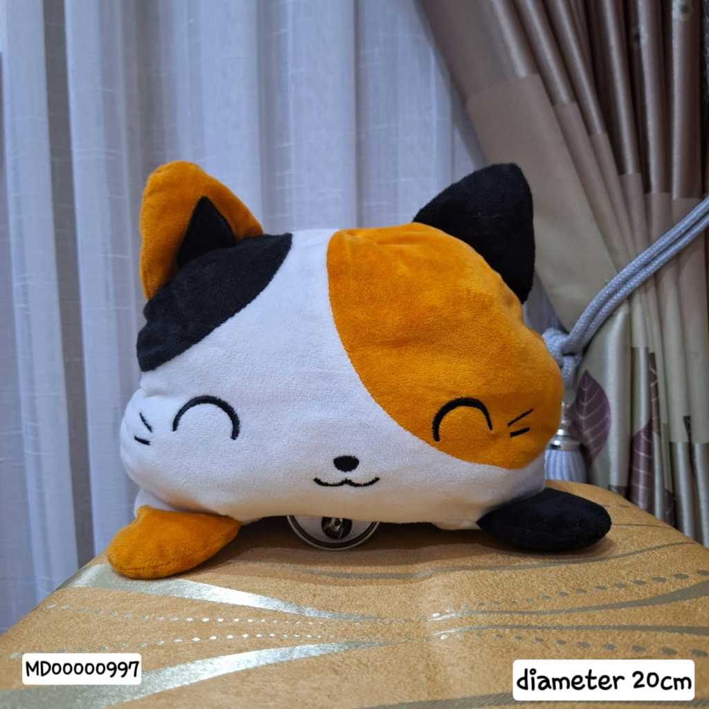 Boneka Kucing Oren Marah Senang Bolak Balik Sedang Cantik Lucu