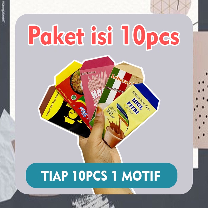 

Amplop Lebaran motif snack 1 pack (10 pcs) ukuran 10 x 6 Terbaru 2024
