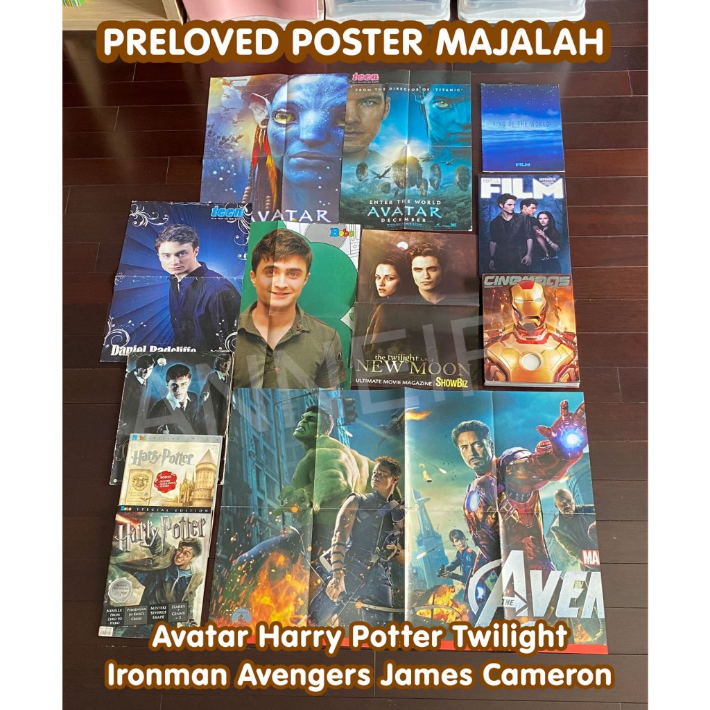 Poster Majalah Avengers Iron Man Harry Potter Avatar Twilight James Cameron Bobo Cinemags Film Teen