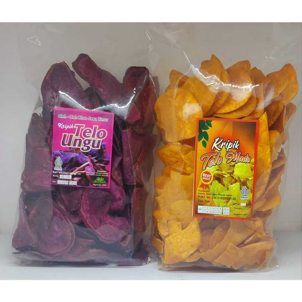 

Camilan Kripik Ubi/Kripik Ketela/Kripik Telo Ungu & Telo Madu Kemasan 300Gr - Khas Jawa Timur