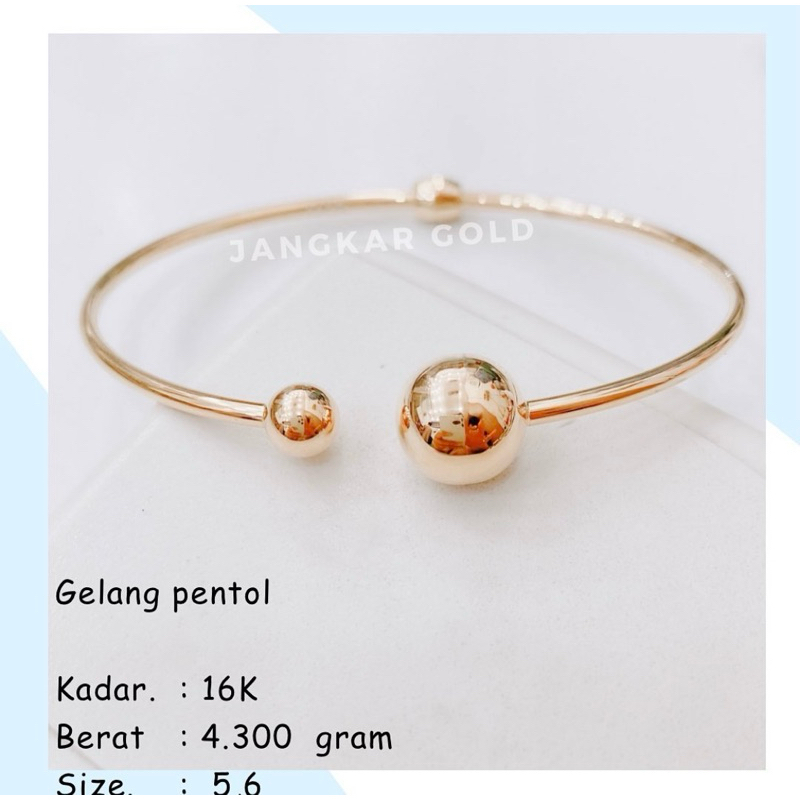 GELANG EMAS PENTOL 16K 4.300GR MOTIF BOLA POLOS GELANG TINJU