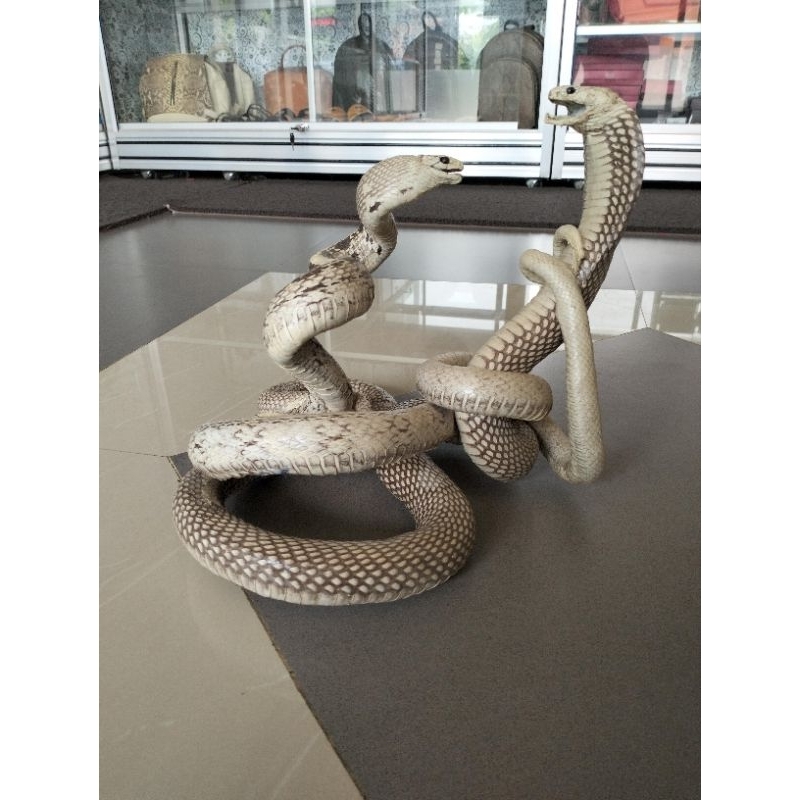 patung ular cobra dobel/tarung