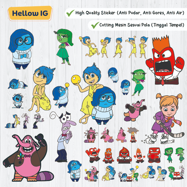 

STIKER INSIDE OUT | STICKER PACK | WATERPROOF LUCU GELAS BOTOL HP KOPER PREMIUM