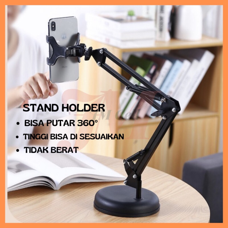stand holder hp tripod meja phone holder jepit besi mutifunctional