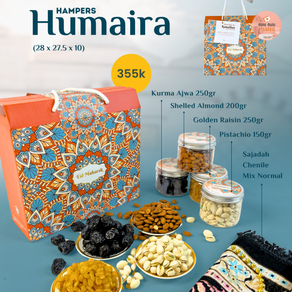 

Hampers Parcel Gift Box Hadiah Ramadhan Lebaran HUMAIRA Sajadah Kurma Kismis