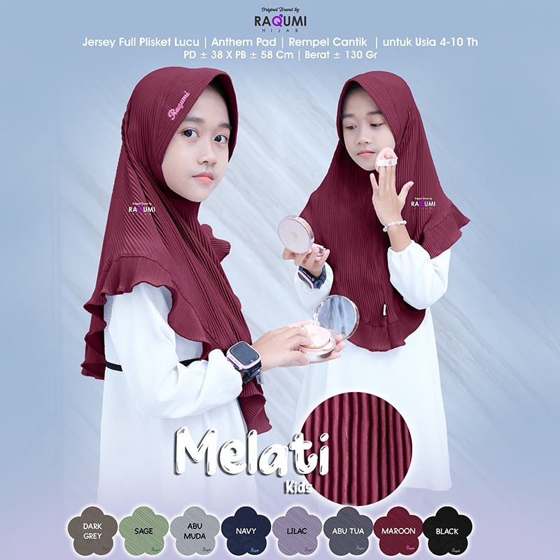 Melati Hijab Kids Original Raqumi Hijab Anak Perempuan melati raqumi