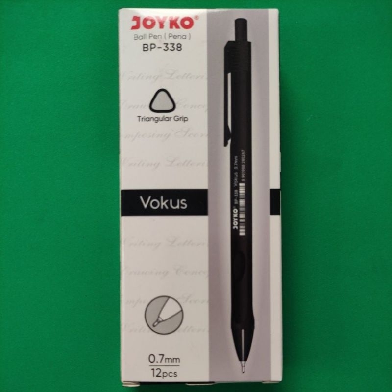 

Pulpen Ball Pen Joyko Vokus BP-338 Hitam per lusin (isi 12)