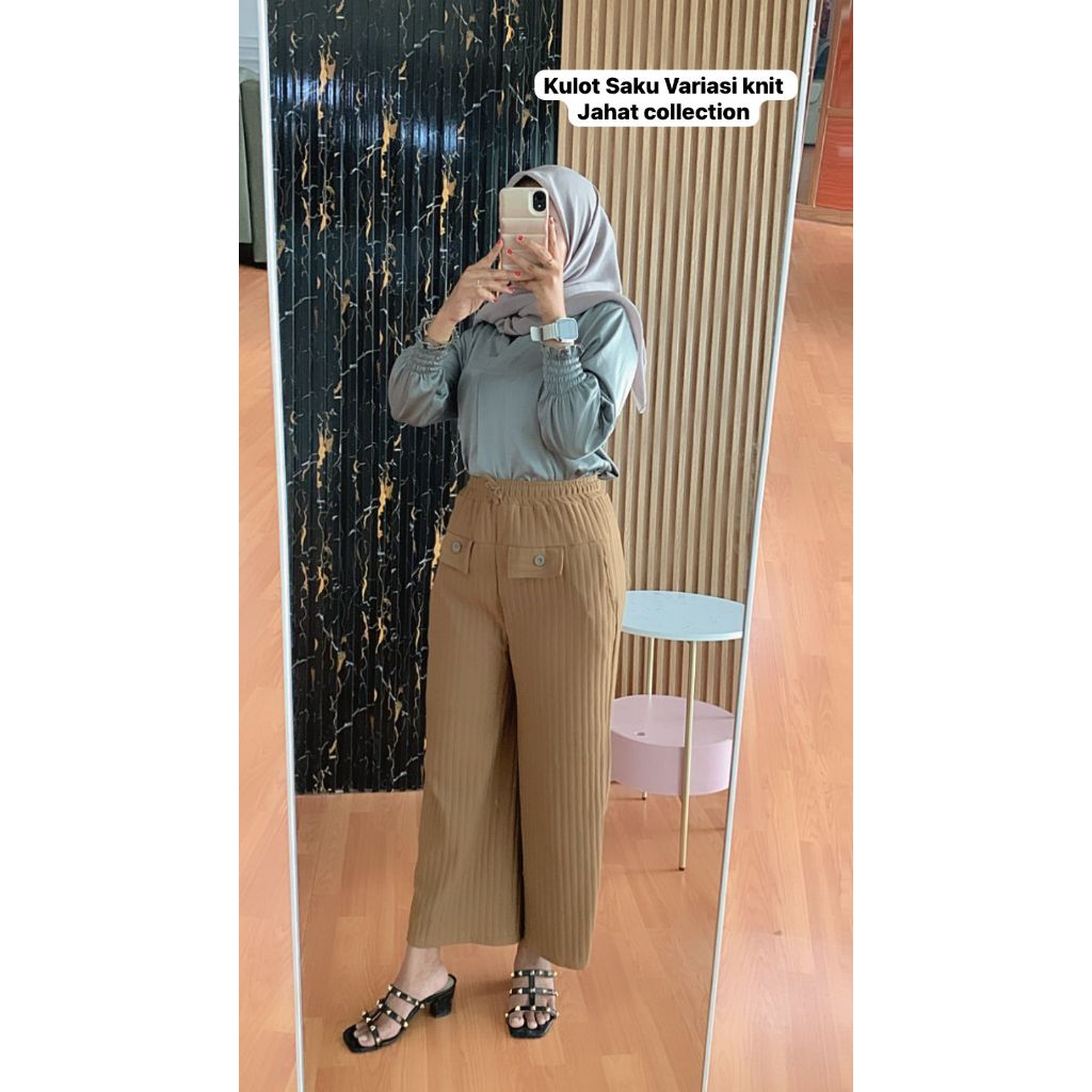 KULOT KNIT HORNET TALI SAKU DEPAN 2 | KULOT KNIT | KULOT KNIT TALI