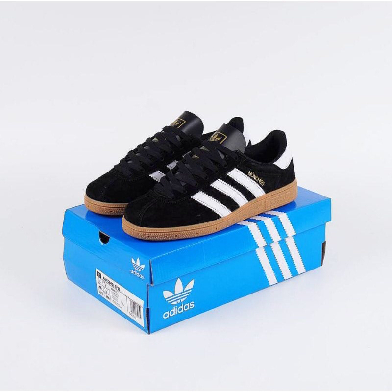 Sepatu Casual Adidas Munchen Black White Gum BNIB 100% Original