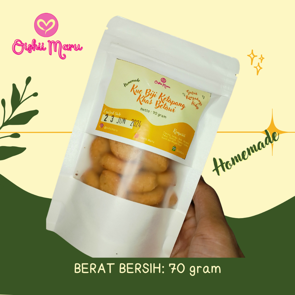 

[Oishii Maru] Kue Biji Ketapang 70 gram Enak Manis Renyah dan Gurih