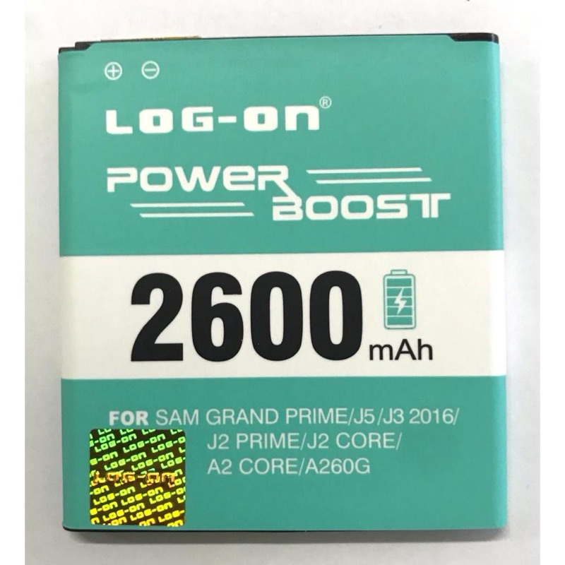 Baterai log-on Power Boost samsung Grand Prime G530 / J5 / J2 prime / J2PRIME / A2 core / J3 / J3 pr