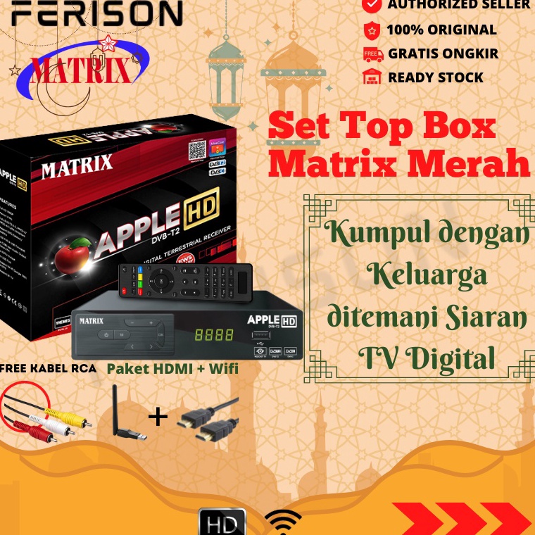 el Baru Ferison Set Top Box Tv Digital Matrix DVB T2 Apple Bisa untuk TV TabungLED dvb t2  set box t