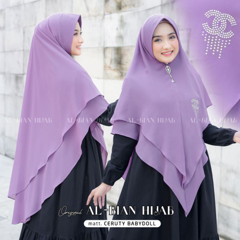 PromoCOD HIJAB KHIMAR CERUTTY 2 LAYER JUMBO  HIJAB KHIMAR 2 LAYER LANCIP  KHIMAR PAYET MUTIARA ORIGI