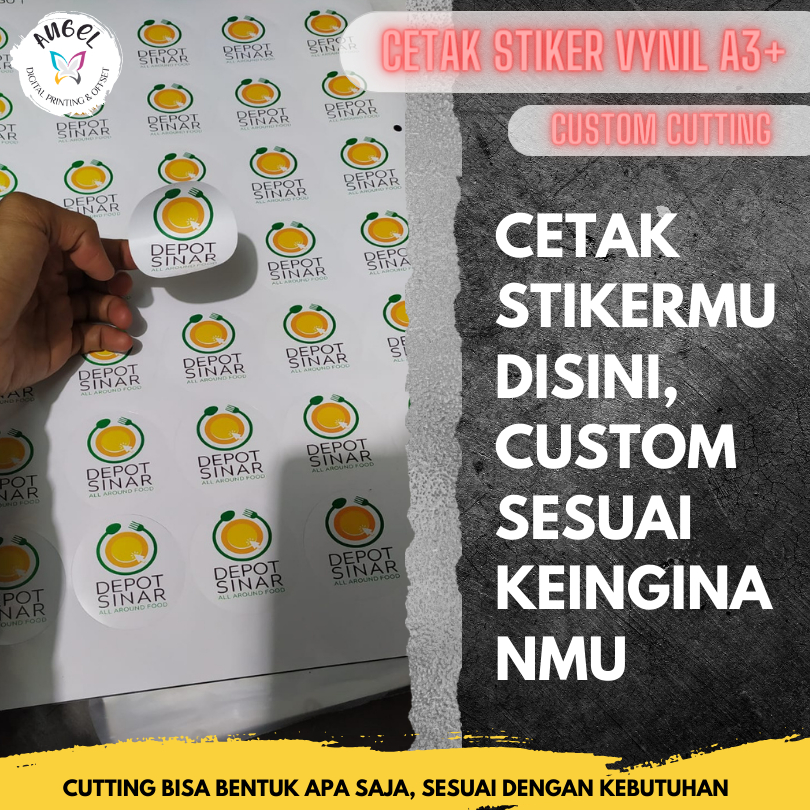 

Stiker Vinyl A3+ Anti Air Label Kemasan Produk (Custom Cutting)