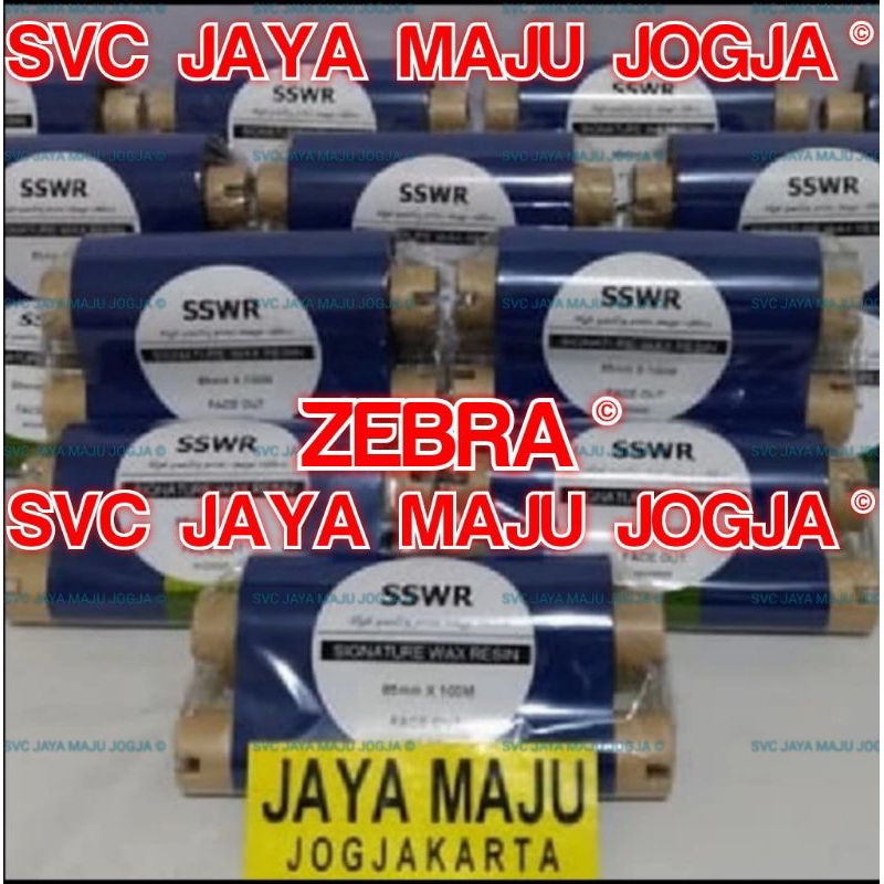 [ ZEBRA ]  85 MM  X  100 M  SSWR  SONY SIGNATURE WAX RESIN - FACE OUT  ||  CORE  ½" - DOUBLE CORE CO