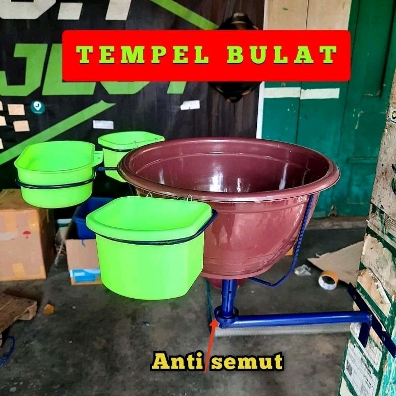 Tempat pakan ternak murai tempel bulat