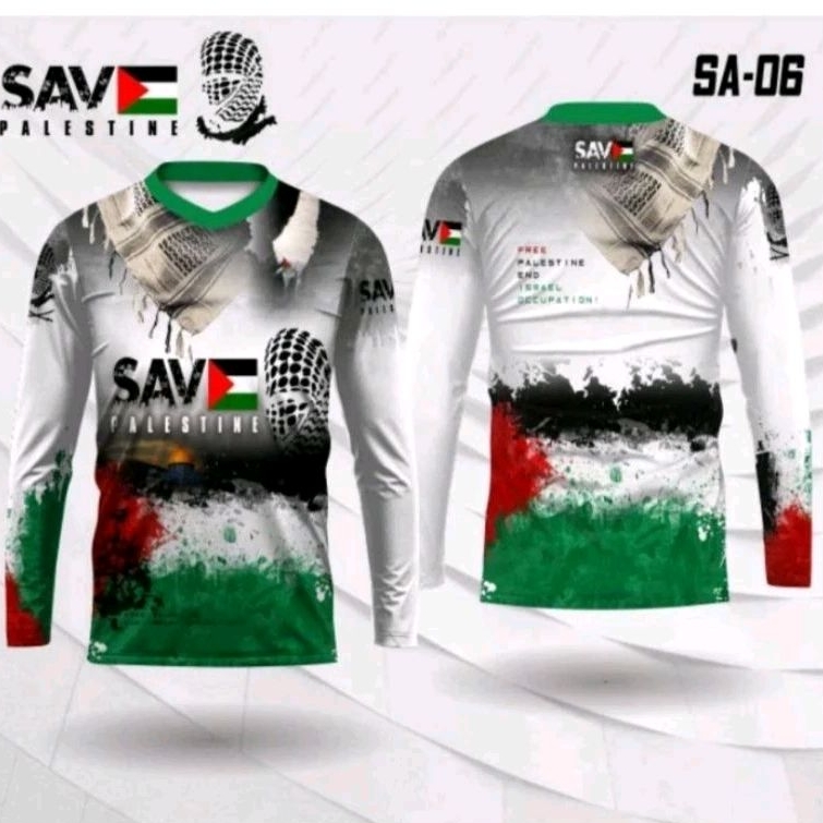 jersey palestine lengan panjang kaos save palestine kaos jersey palestine