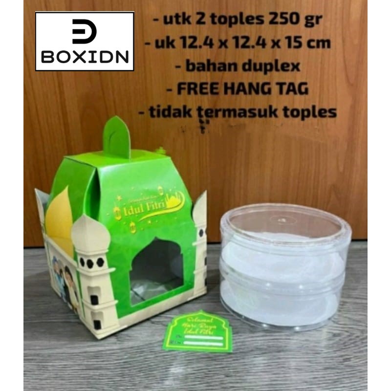 

(Free Tag) Uniqone Greeny Box Lebaran 12x12 Box Lebaran 2 toples 250gr Box Lebaran kuker box lebaran cookies dus Lebaran kotak lebaran Box Hampers Idul Fitri Box Parcel Ramadhan Box Souvenir Lebaran