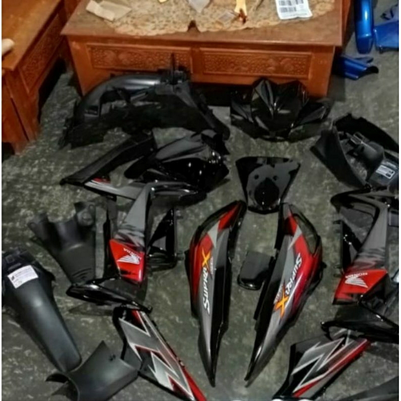 Cover Body Fullset Halus Kasar Supra X 125 New Bodi Halus Kasar Full Set Supra 125 Batman Hitam 2010