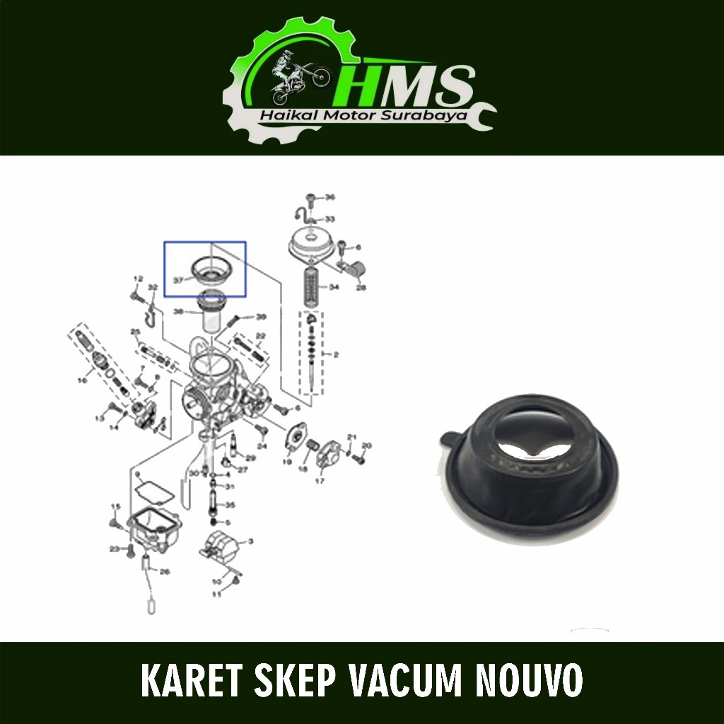 Karet Skep Vacum Nouvo - Seal Sil Sel Vakum Vacuum Sekep Kalburator Karbu Yamaha Nouvo Lele Nouvo Z