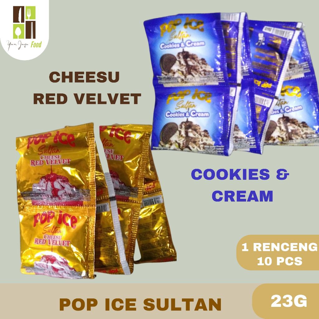 

Pop Ice Sultan / Minuman Serbuk Rasa Cookies & Cream / Cheese Red Velvet 1RCG/10PCS