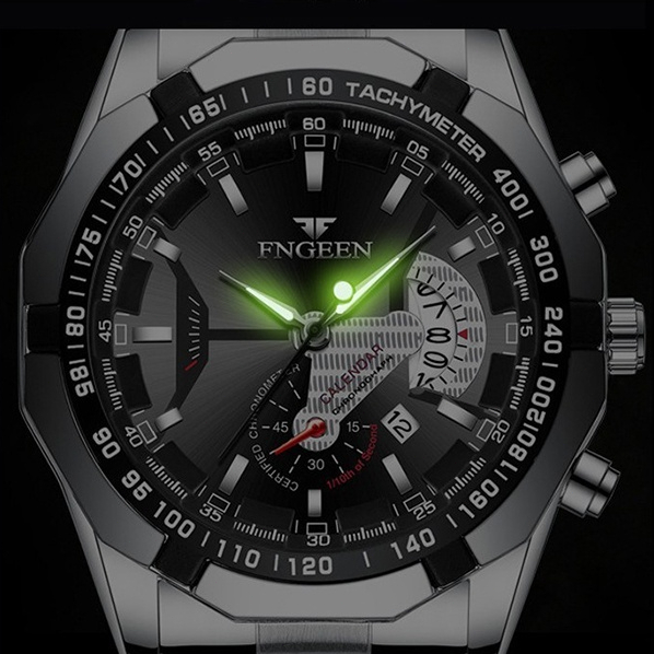 Limited Fngeen S001 Jam Tangan Pria Anti Air Original 100% Stainless Steel Olahraga Luxury Quartz