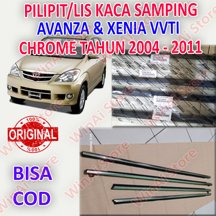 PELIPIT/PLIPIT/LIS KACA SAMPING AVANZA & XENIA VVTI 2004 SAMPAI 2011 ORIGINAL CHROME