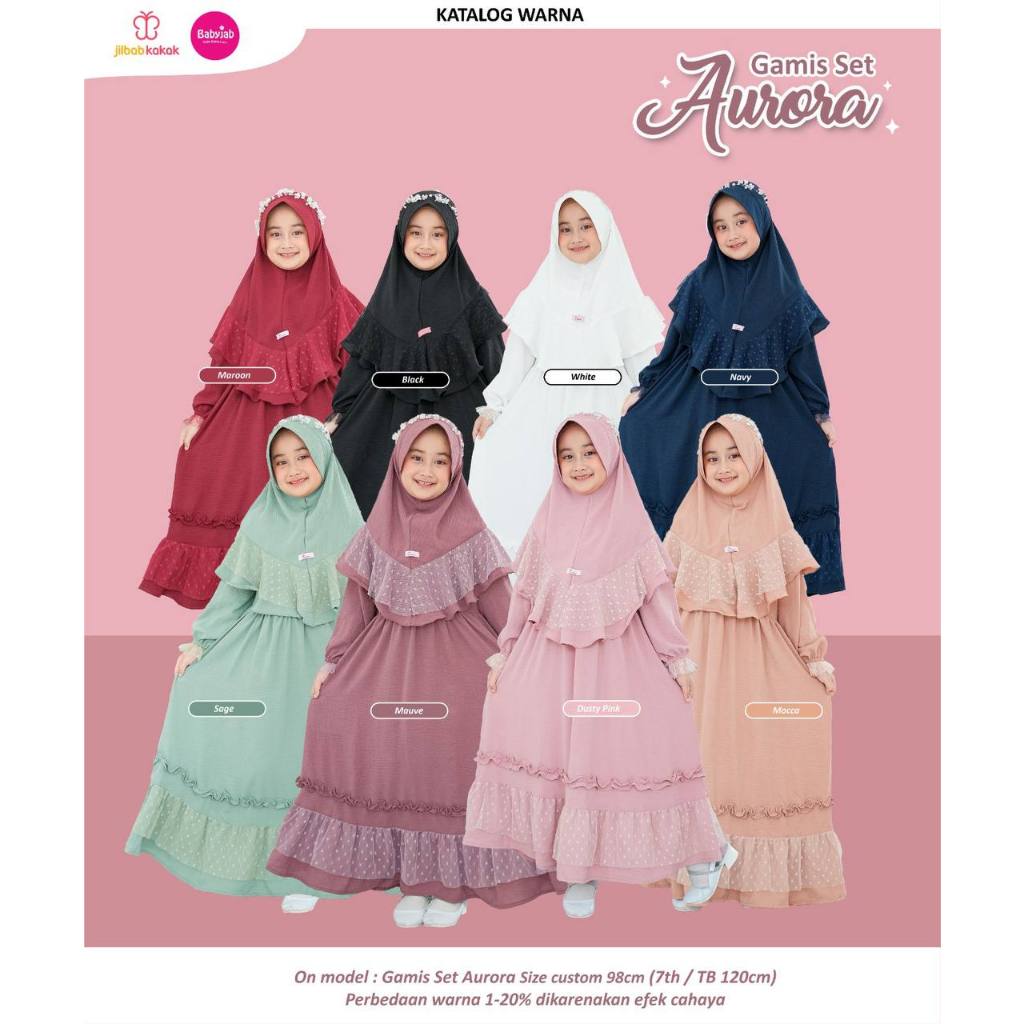 GAMIS SET AURORA BY BABYJAB GAMIS LAPIS TILE DRESS MUSLIM ANAK GAMIS RAYA