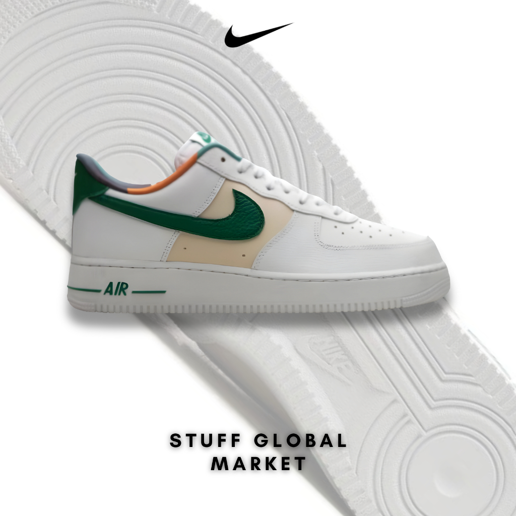 Sepatu Sneakers Air Force 1 Low LV8 EMB White Green Malachite