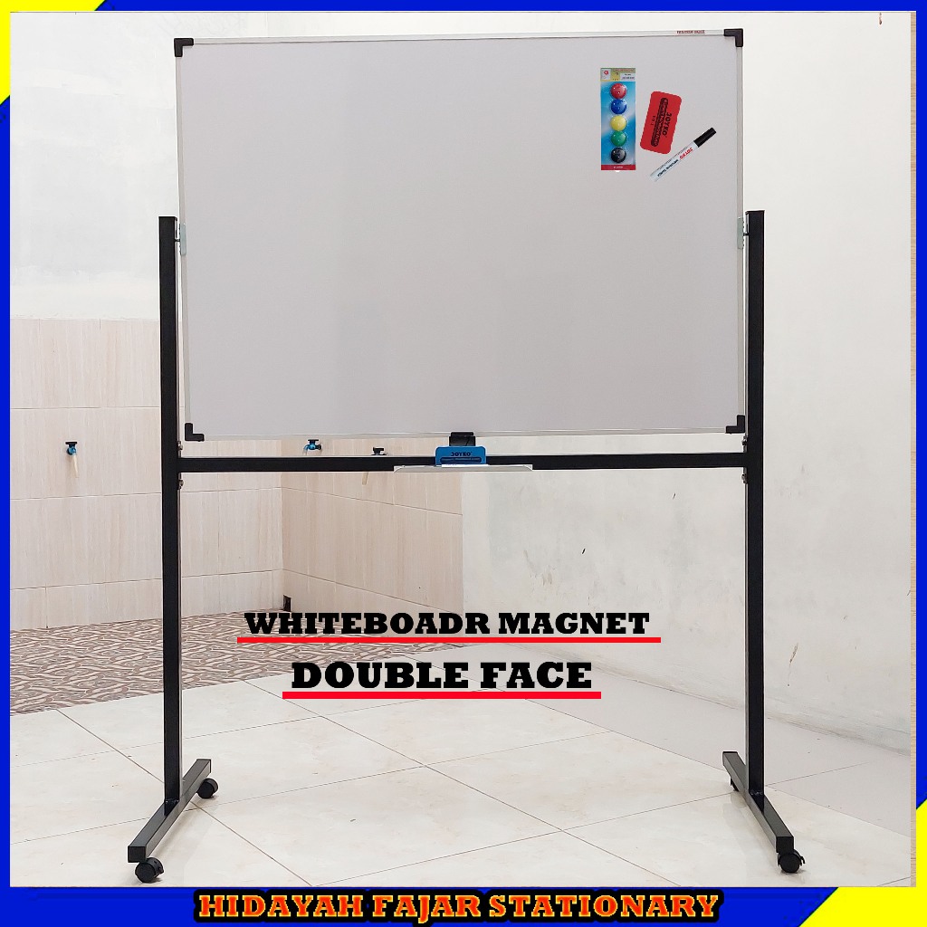 

Whiteboard Standing Double Face 90 x 120 - Papan Tulis Magnet