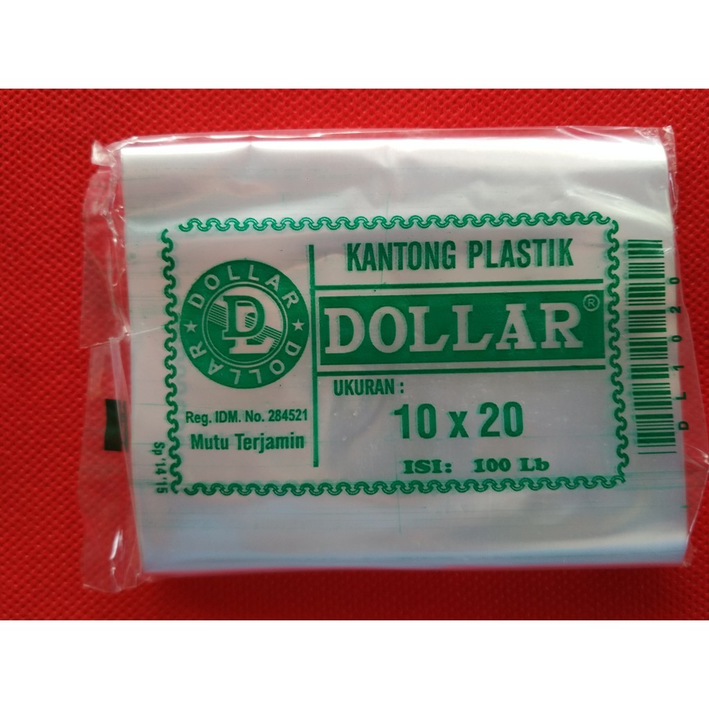 Plastik Bening sedang Merk Dollar Ukuran 10X20 Ketebalan 0.1