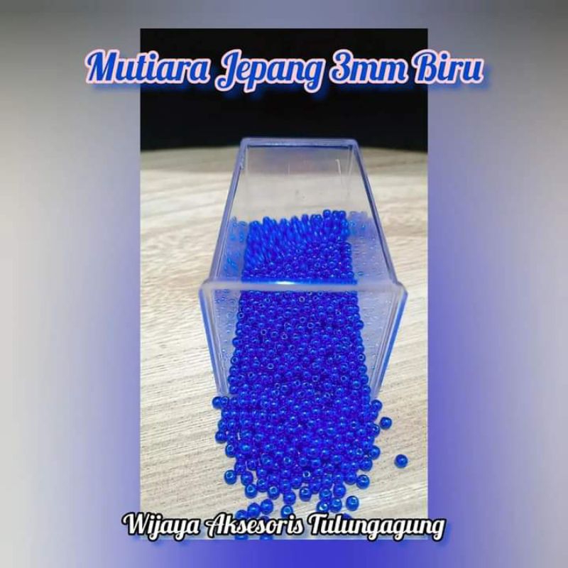25gram Payet Mutiara Jepang MGB 3mm Biru Bahan Payet Mutiara Terlaris