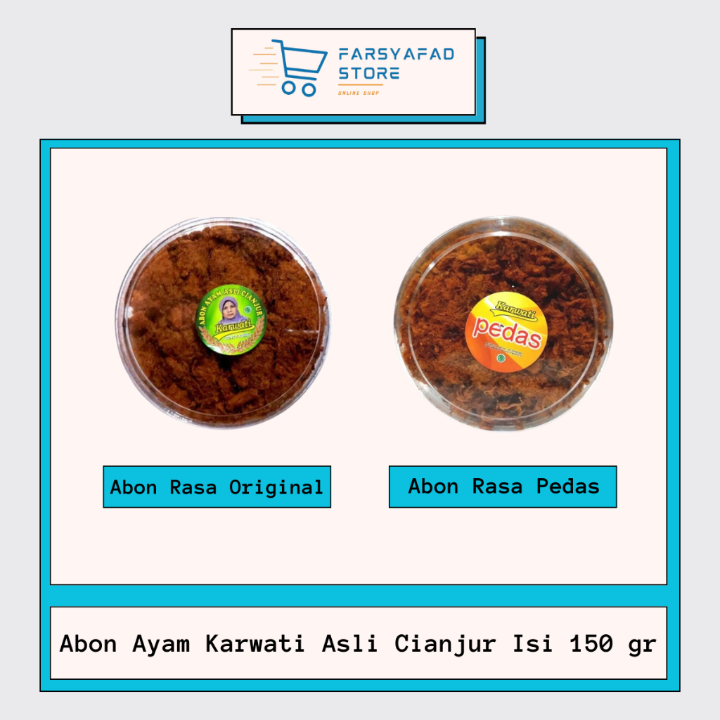 

Abon Ayam Karwati Asli Cianjur 150gr Kemasan Toples Rasa Original Dan Pedas