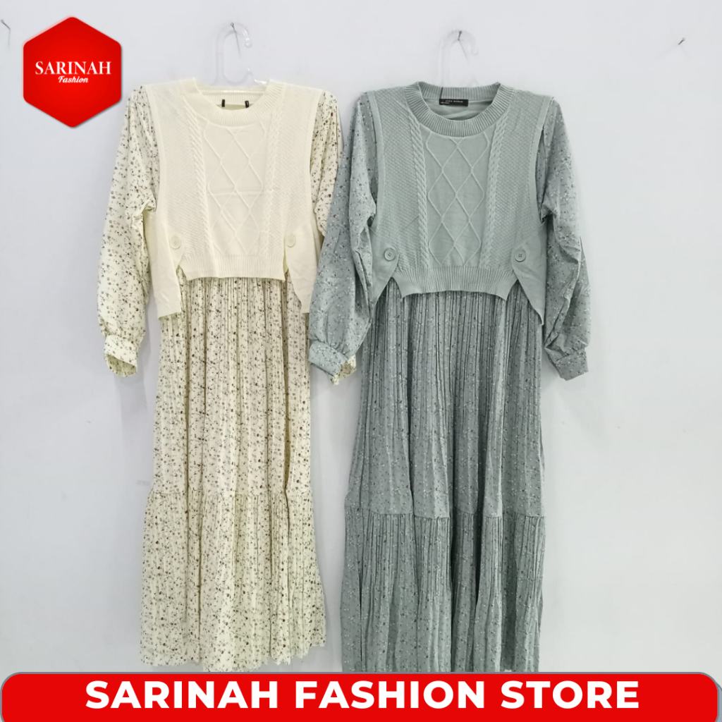 Gamis Muslim Wanita Lengan Panjang Model Rompi