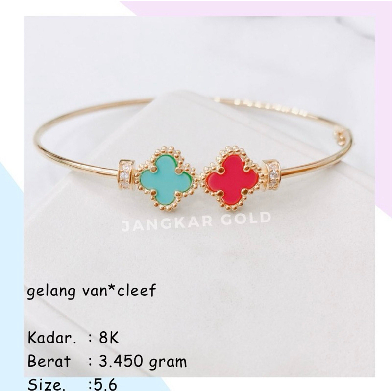 GELANG VANCLEEF CANTIK 8K 3.450GR VC VCA CLOVER VAN CLEEF ALHAMBRA