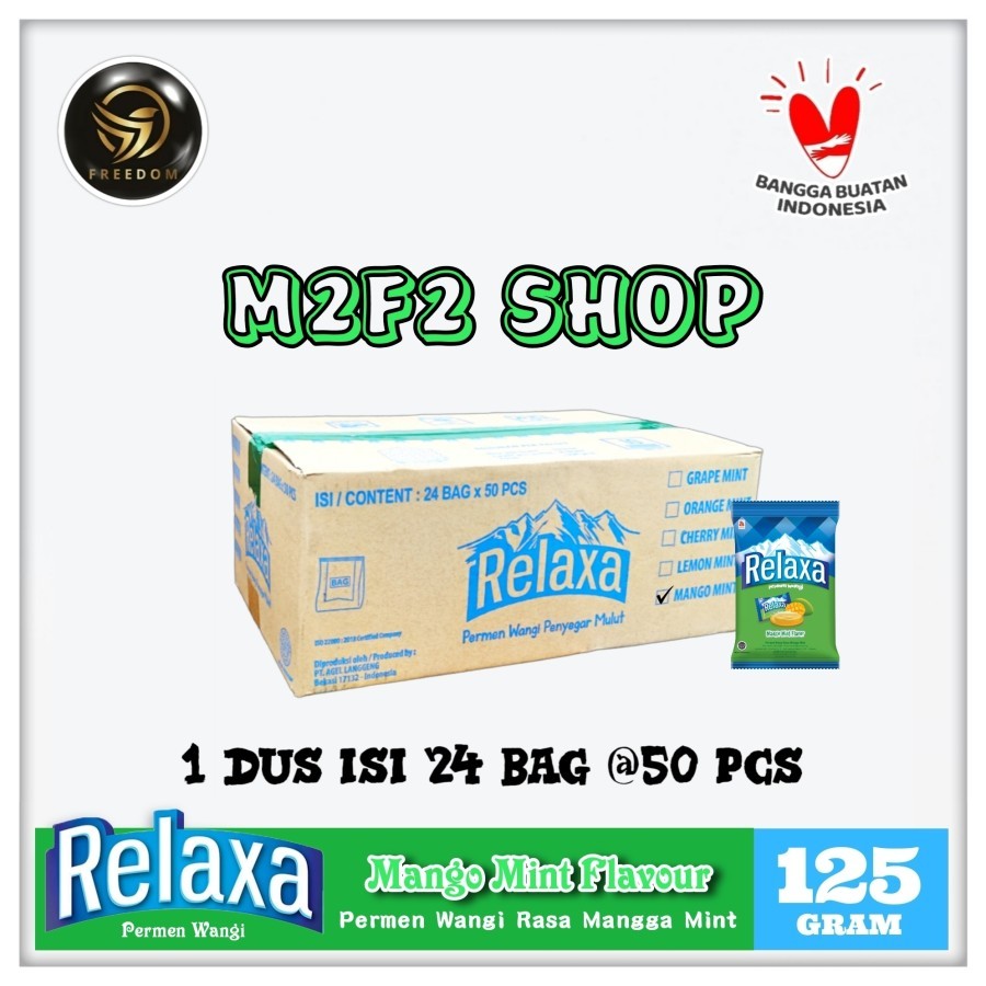 

Relaxa Mango Mint Flavor Candy | Permen Mint Rasa Mangga Wangi Segar - 125 gr (Kemasan Karton)