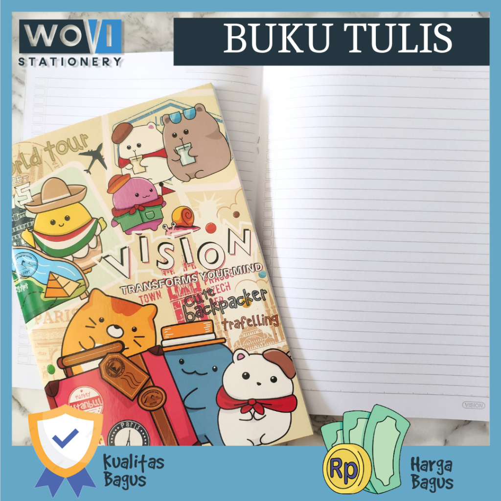 

[WOVI STATIONERY] Buku Tulis Boxy Panjang 42 Vision / Buku Tulis 42 Lembar Big Boss [PAK]