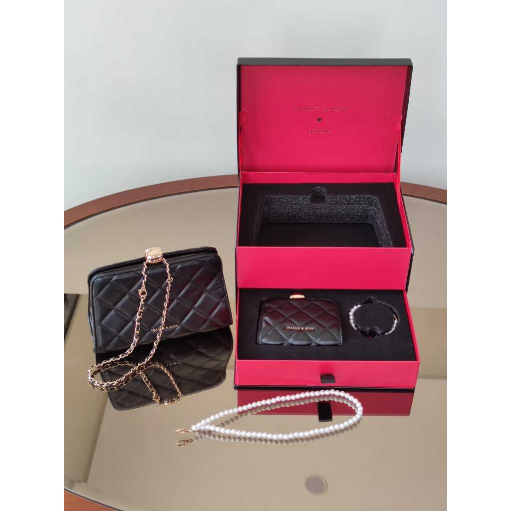 BAGSBUNNY15 • CK17 free BOX Black mini Quilted Chain Bag