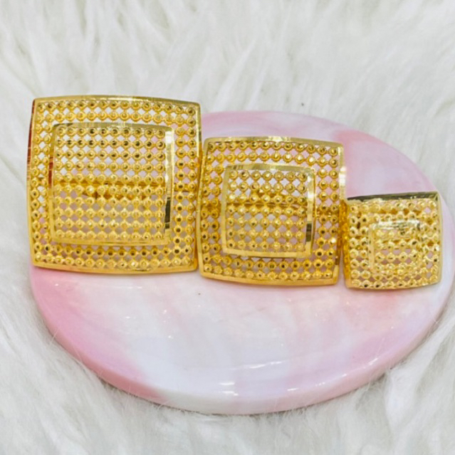 cincin borobudur kotak elegant mewah emas asli kadar 700