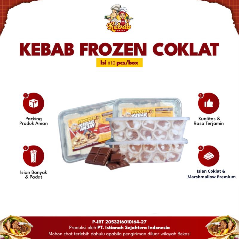 

frozen kebab coklat mini 1pack isi 10pcs premium cemilan Frozen Halal Homemade