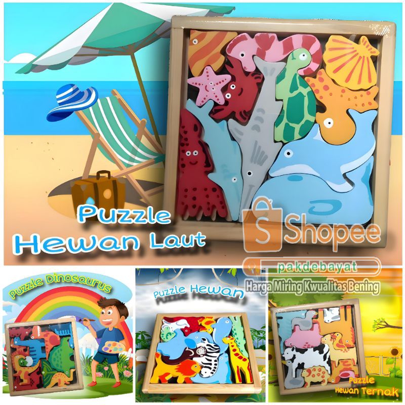 Mainan Edukasi Puzzle Hewan